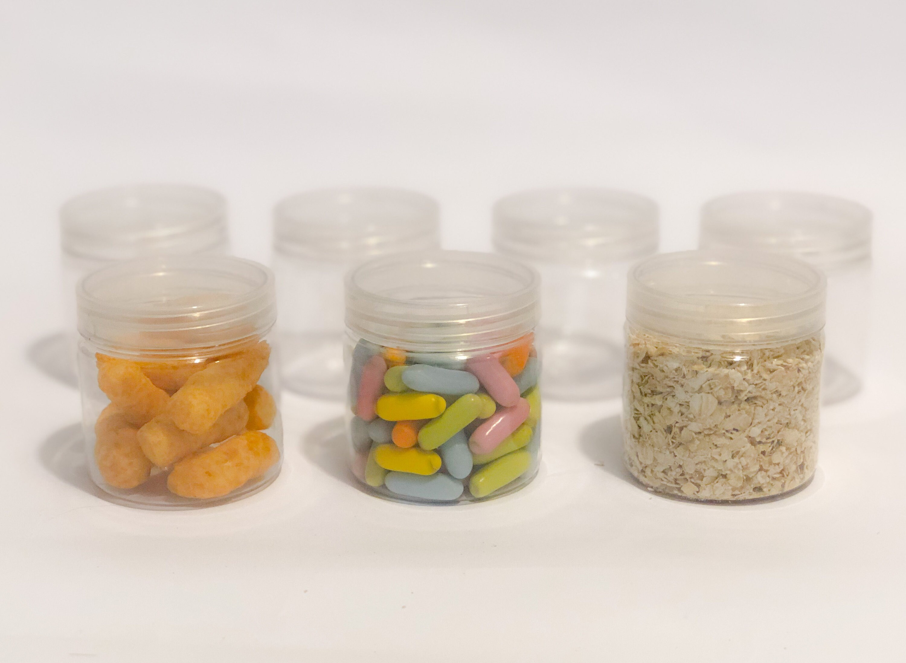 Ronde plastic containerpotten met schroefdeksel, containeropslagpotten, voor voedsel, snoep, ambachten, cosmetica, lotions, kralen