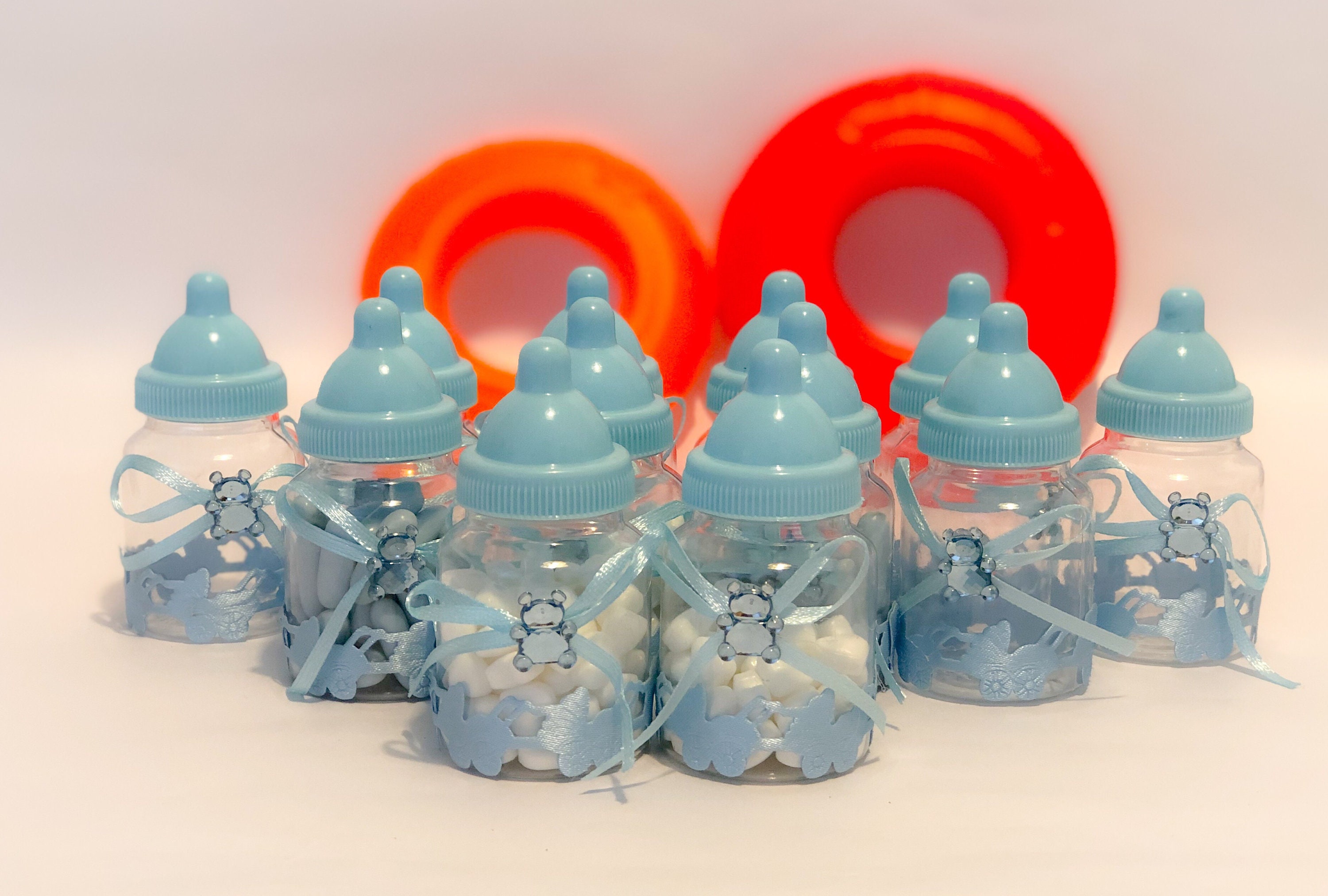 Set of Mini Baby Bottles Made of Plastic Blue Baby Bottles Etsy Canada