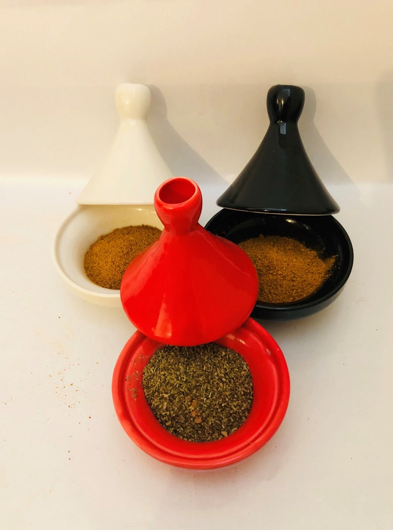 Moroccan Ceramic Tagine Decor Small Mini Tagine Shaped Spice Etsy