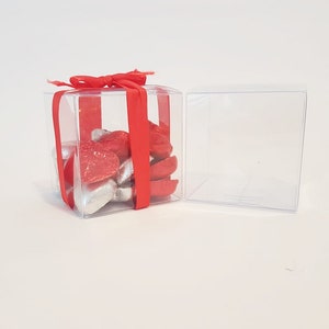 Clear Plastic Square Small Boxes, Macaron Gift Box, Birthday Favor Box, Wedding Favor Box, Cookie Box, Treat Box, Chocolate Box