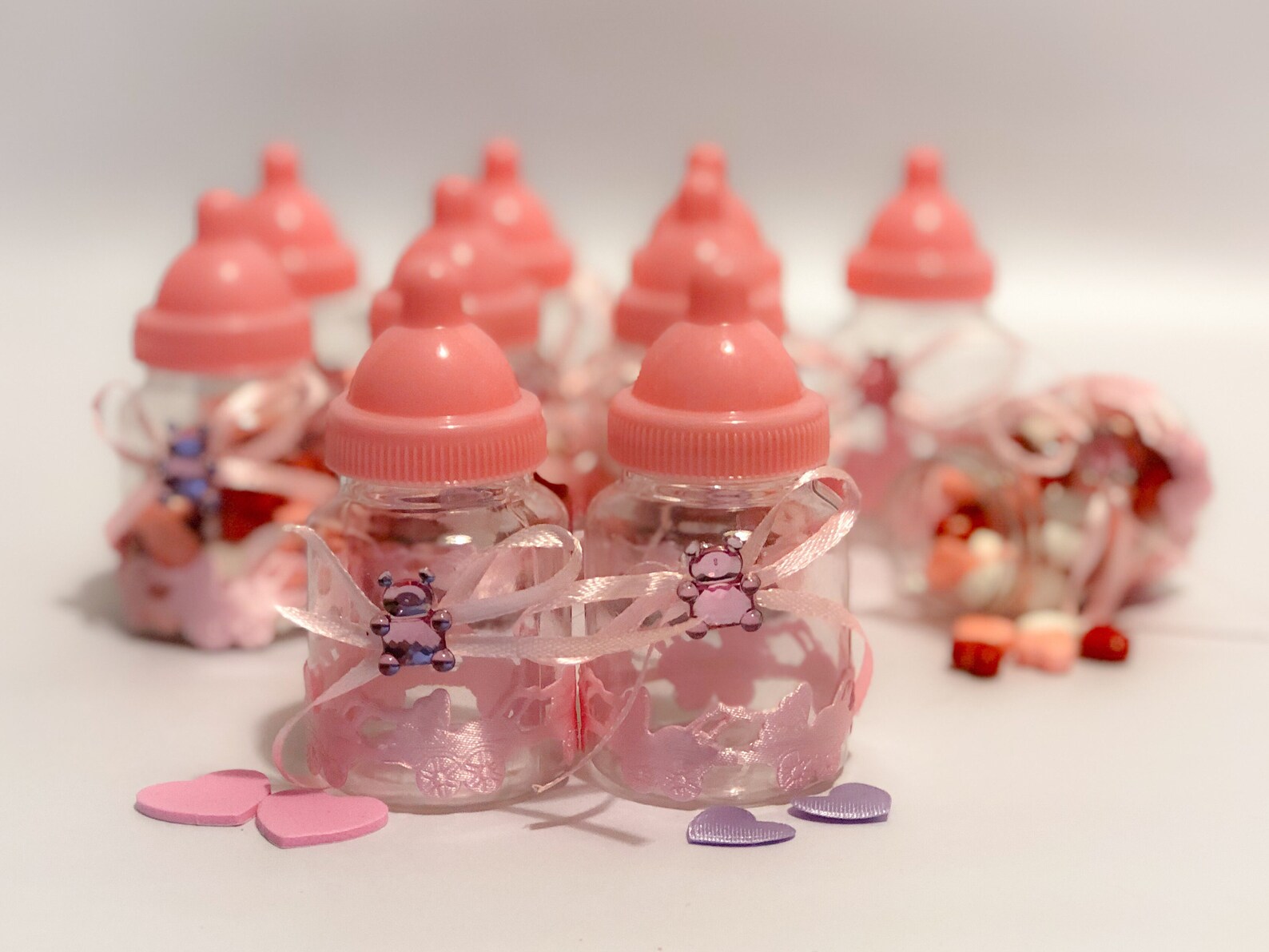 Set of Mini Baby Bottles Made of Plastic Pink Baby Bottles Etsy