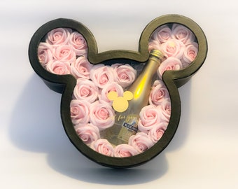 Mickey Mouse Boxen mit klarem Deckel, Andenken Box, Gold Schwarz Rosa Creme, Disney Mickey Mouse Geschenkbox, Mickey Mouse Geburtstag