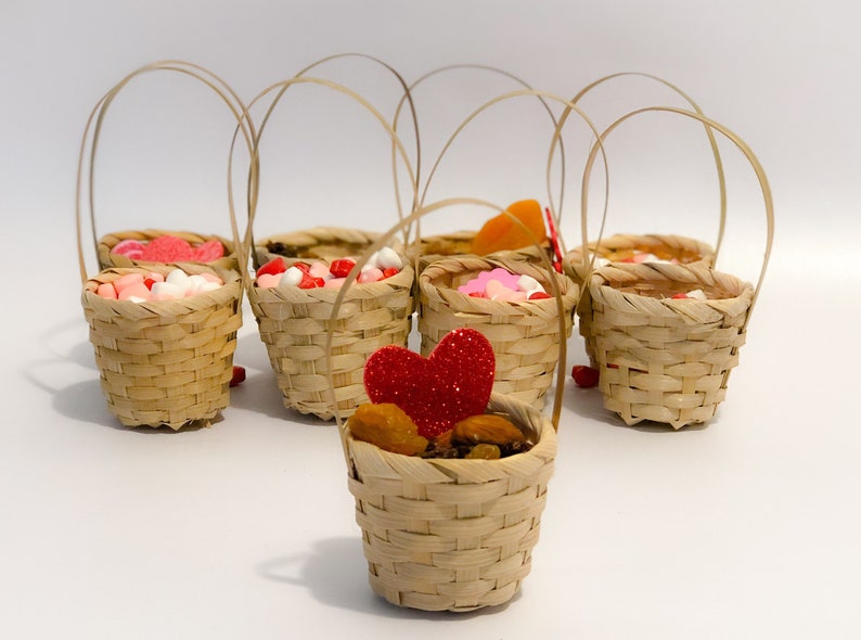 Set of Natural Miniature Straw Baskets Mini Wicker Baskets Etsy