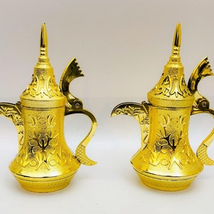 Bollitori da tè marocchini, piccola teiera, mini bollitore dorato, piccolo bollitore da tè vintage, bollitore decorativo in stile marocchino, festa serale marocchina