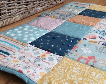 Baby playmat quilt patchwork mint colorful