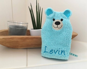Bear Washcloth Embroidery File ITH 16x26 Bear Teddy Washcloth Instructions in German