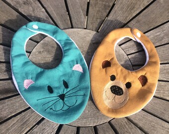 Kindersjaal borduurbestand ITH 16x26 sjaal herfstsjaal kat beer baby instructies in het Duits