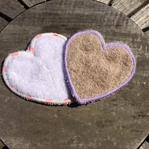 Almohadilla desmaquillante corazón con archivo de bordado de intervención ITH 10x10 almohadilla de lavado de tejido facial desmaquillante instrucciones en alemán