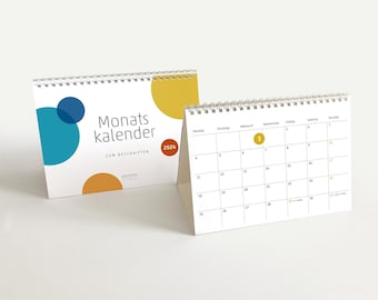 Tischkalender 2024 zum beschriften A5 quer - DOTS - minimalistisch