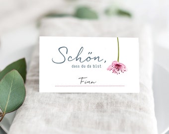 Place cards to label, wedding, place cards Kirschblüte pink WITHOUT game, glad you're here, name card, birthday, table decoration