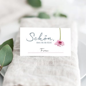 Place cards to label, wedding, place cards Kirschblüte pink WITHOUT game, glad you're here, name card, birthday, table decoration