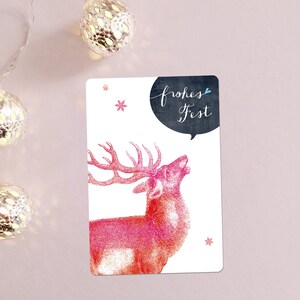 Christmas card Merry Christmas, Deer pink image 3