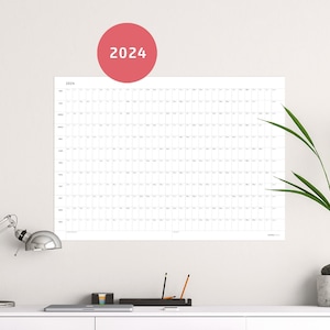 Wall calendar 2024 large DIN A1 to write on office calendar yearly planner minimalist design image 1