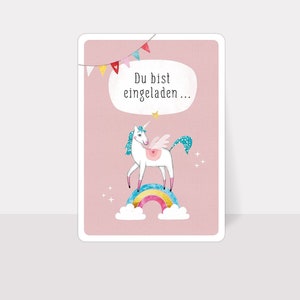 Einladungskarten Kindergeburtstag EINHORN - ALTROSA Einladungen