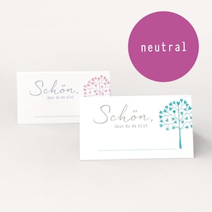 Place Cards HEART TREE Place Cards antique pink or turquoise - NEUTRAL - Birthday