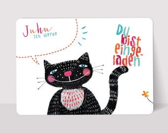 Invitation Cards Invitation Children's Birthday MIZI Cat Birthday Party Invitation