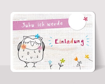 Einladung Kindergeburtstag Mädchen - Eule Lotti rosa