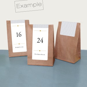 24 Advent calendar numbers BLACK NUMBERS - long stickers