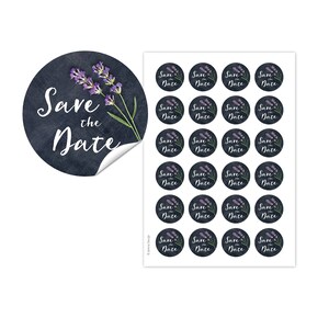 24 stickers SAVE THE DATE lavender table for wedding, stickers wedding invitation zdjęcie 2