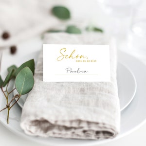 Place cards BEAUTIFUL that you are here plain, golden yellow color no gold print image 2