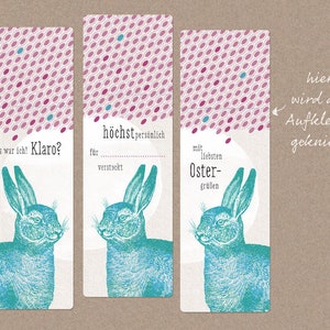 Paper Easter Nest 4x gift box EASTER BUNNY blue-green, long Easter sticker bunny zdjęcie 3