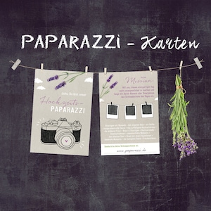 PAPARAZZI KARTEN Hochzeit Lavendel beige Set Foto