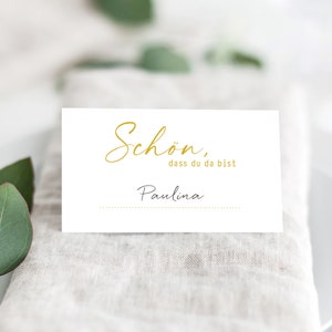 Place cards BEAUTIFUL that you are here plain, golden yellow color no gold print image 1