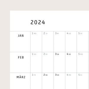 Wall calendar 2024 large DIN A1 to write on office calendar yearly planner minimalist design image 2