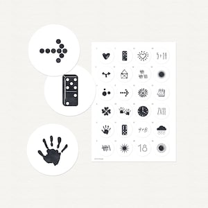 Advent calendar numbers stickers PICTURE ENIGMAS black on white