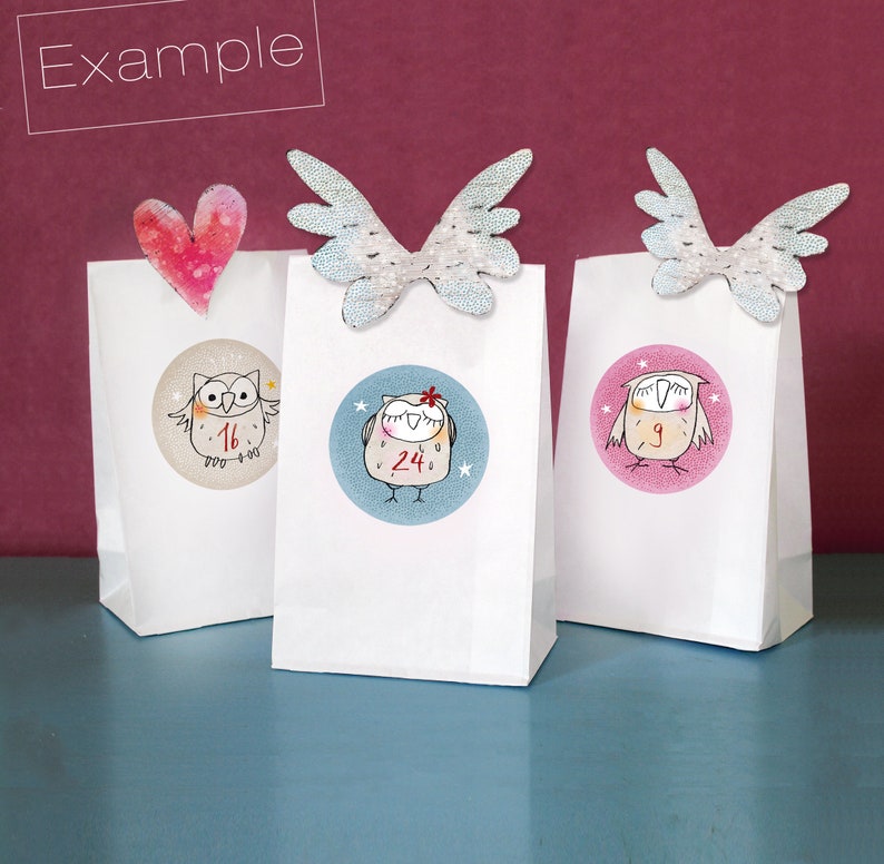 Christmas Decoration: wings & hearts WITH miniclamps for your diy advent calendar image 2