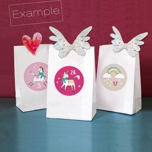 Christmas Decoration: wings & hearts WITH miniclamps for your diy advent calendar image 3
