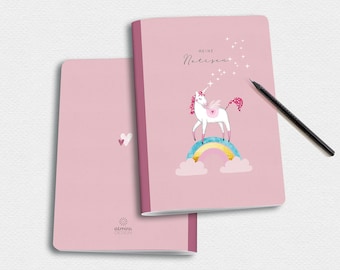 Notebook UNICORN / sketchbook / lined or unlined / planner A5 round corners / idea booklet