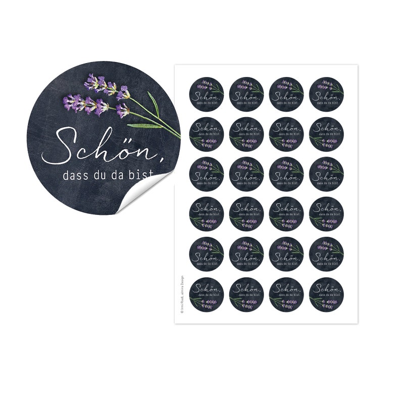 24 stickers wedding / gift stickers Nice, that you are here Lavender table, mediterranean stickers zdjęcie 2