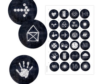 Advent calendar numbers stickers PICTURE ENIGMAS board