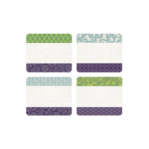 Etiketten Aufkleber Marmeladenetikett JAPANPAPIER-Design grün-lila rechteckig Bild 1