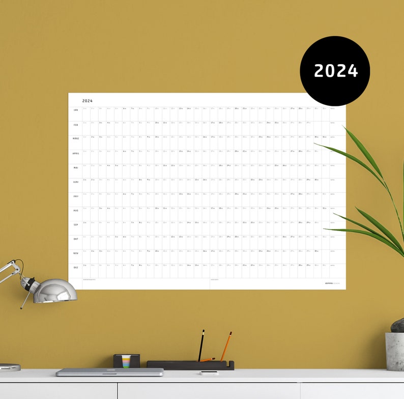 Wall calendar 2024 large DIN A1 to write on office calendar yearly planner minimalist design image 7