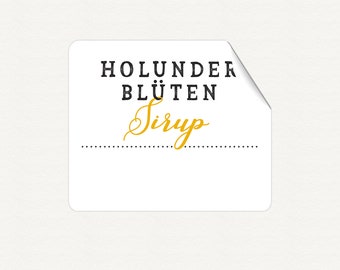5 labels elderflowers jelly / syrup white - sticker matt 50 x 59 mm