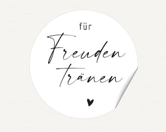 Sticker FÜR FREUDENTRÄNEN with heart - Fine feather writing