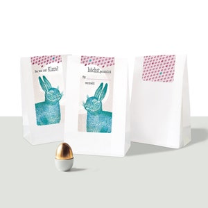 Paper Easter Nest 4x gift box EASTER BUNNY blue-green, long Easter sticker bunny zdjęcie 1