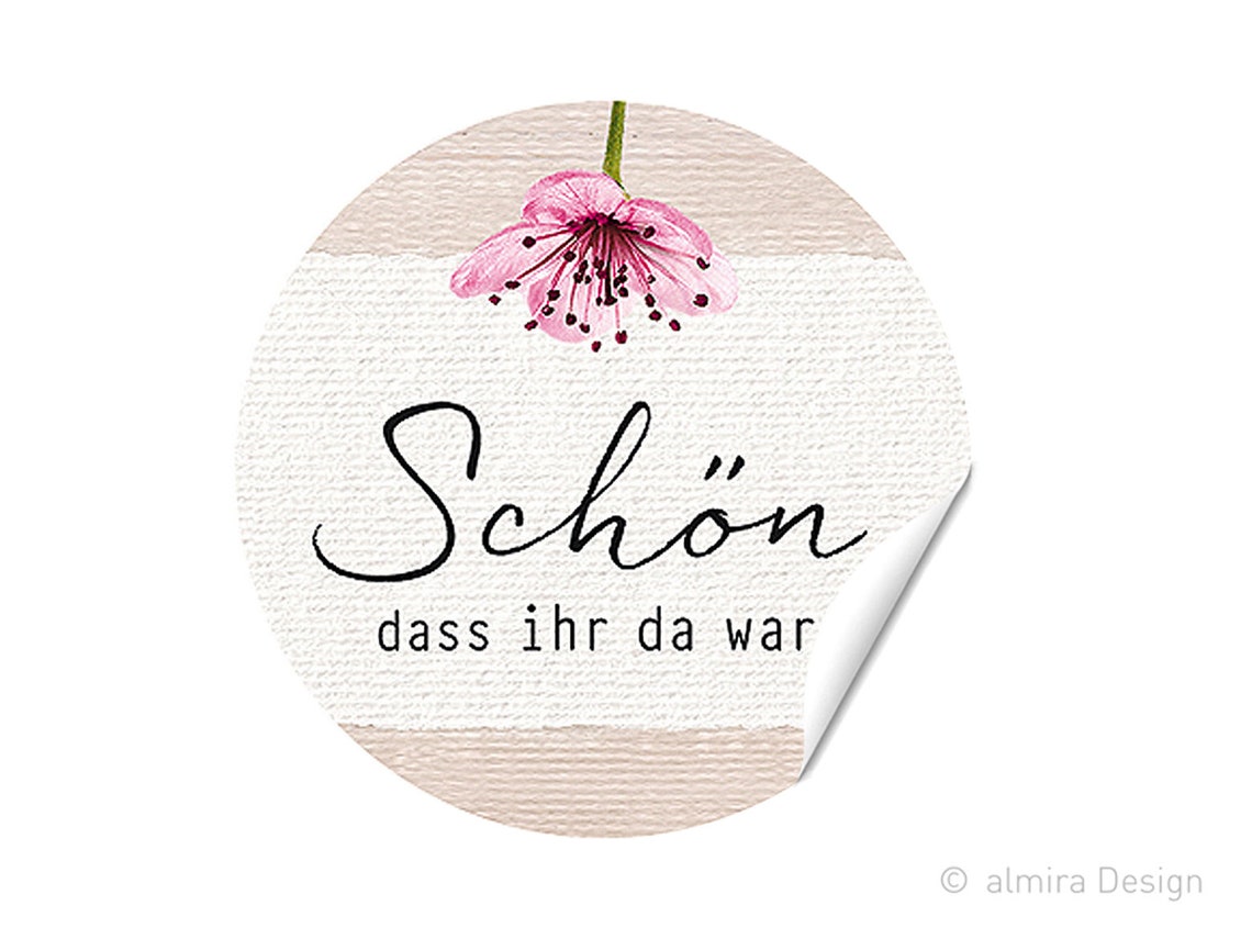 Aufkleber Sticker SCHÖN dass ihr da wart Kirschblüte | Etsy