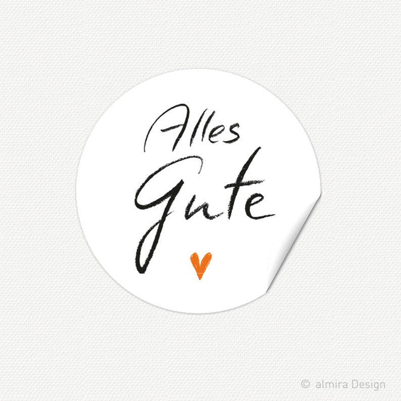 24 stickers ALLES GUTE white and chalkboard look stickers gift stickers 40mm image 1