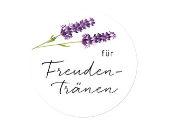 Aufkleber FÜR FREUDENTRÄNEN Lavendel weiss