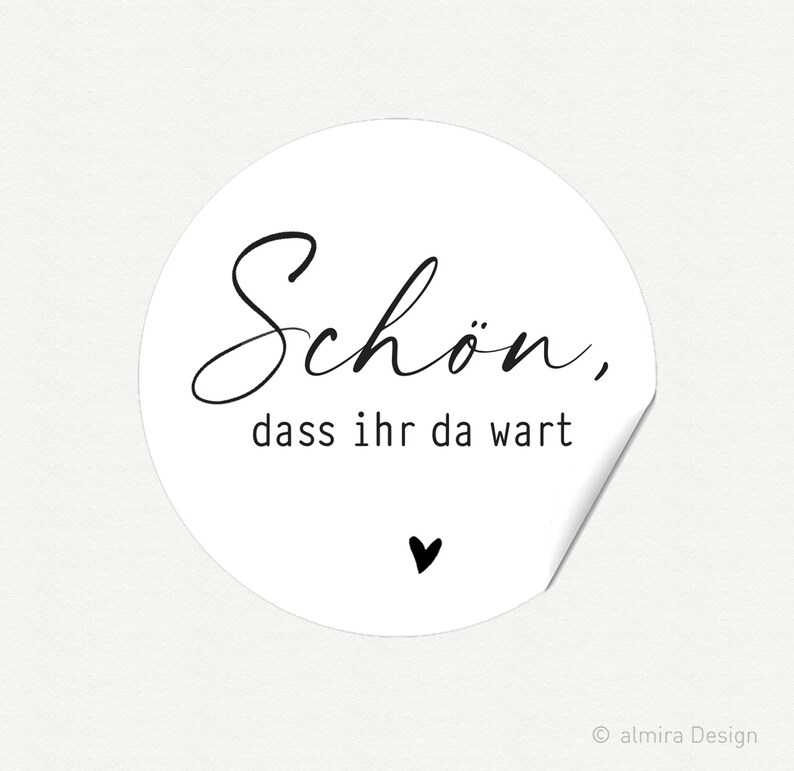 24 Aufkleber SCHÖN dass du da bist weiss mit Etsy Österreich