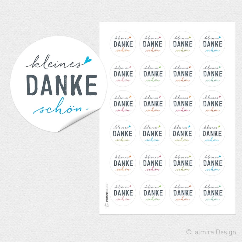 Aufkleber Sticker kleines DANKEschön Tafeldesign oder weiss Geschenkaufkleber Danke 40mm rund Bild 4