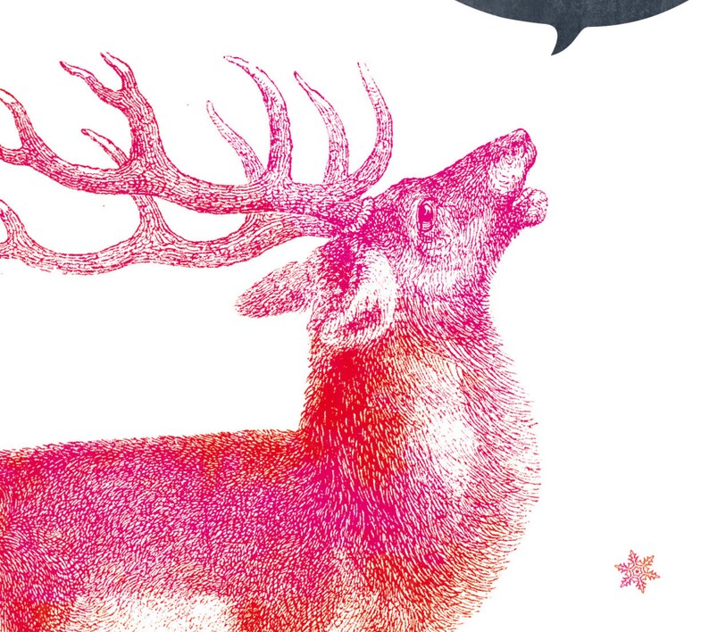 Christmas card Merry Christmas, Deer pink image 2