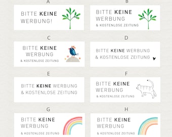 BITTE KEINE WERBUNG - Briefkasten-Aufkleber - 4er-Set - 70x25,4 cm - wasserfest