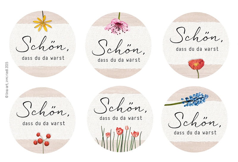 Aufkleber SCHÖN dass du da warst Blumenpotpourri Etsy