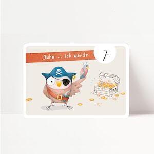 Einladung Kindergeburtstag PIRAT SCHATZSUCHE - Eule