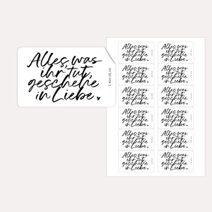12 stickers annual motto 2024, Let all that you do be done in love ink / Christian / 7.6 x 4.6 cm / horizontal zdjęcie 2