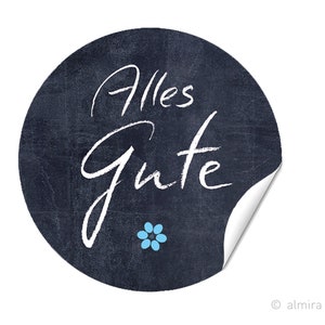 24 stickers ALLES GUTE white and chalkboard look stickers gift stickers 40mm image 2